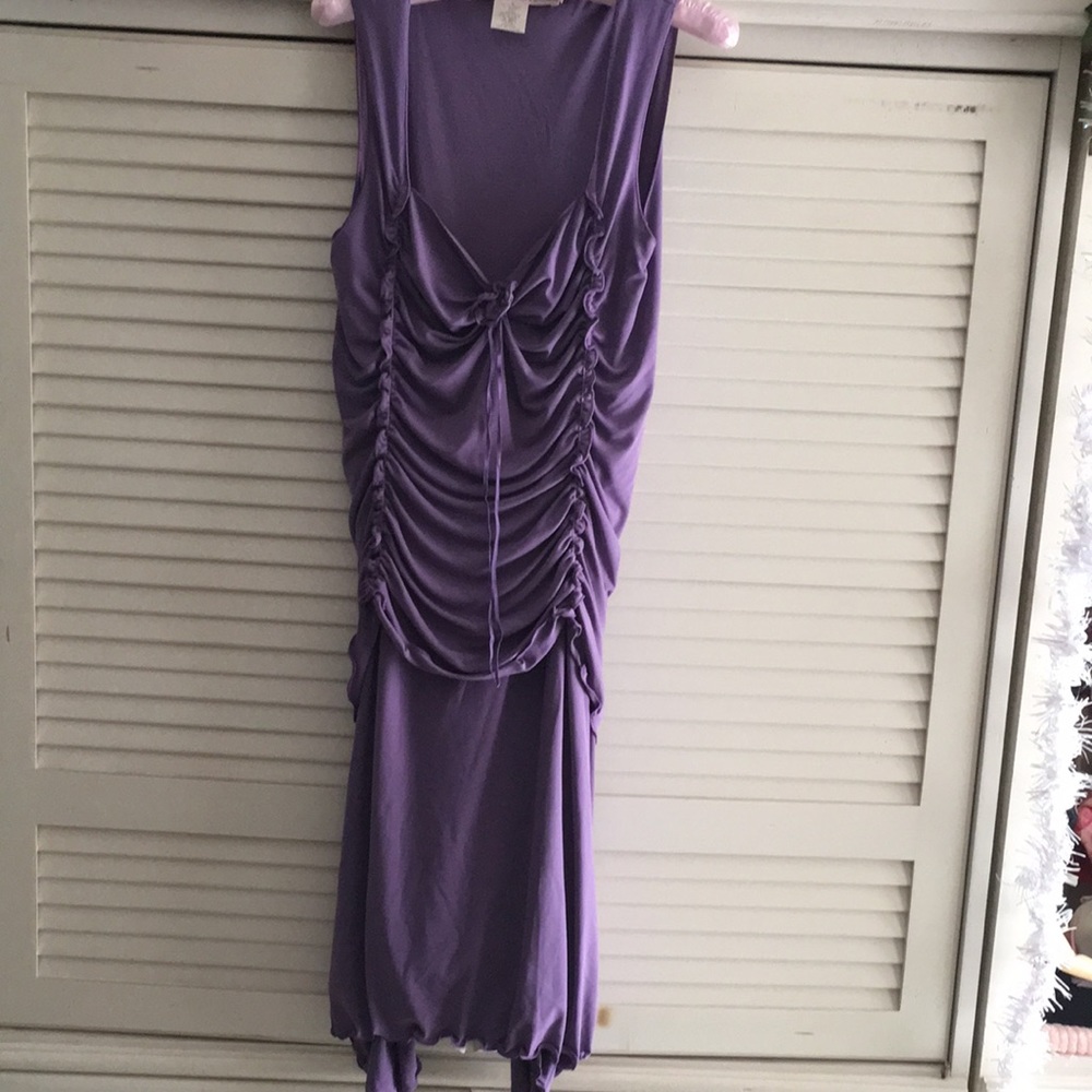 Dusky purple ruched dress